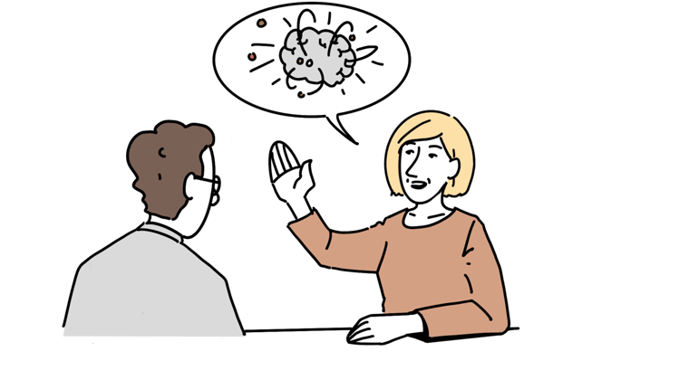 En konsulent underviser i håndtering af daglige udfordringer.